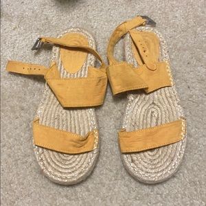 Yellow woven sandals